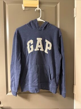 GAP Navy Blue Hoodie with Grey Logo